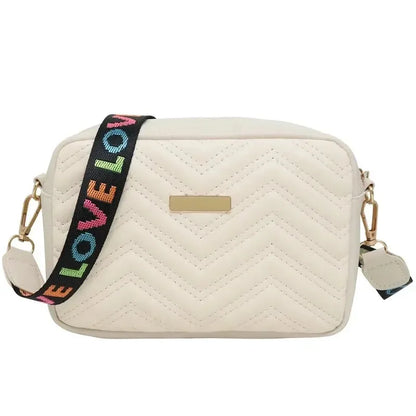Embroidered Pu Camera Bag Small Square Shoulder Bag