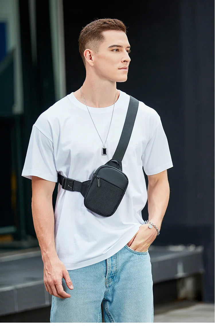 Waterproof Oxford Fabric Crossbody Bag Men Women Mobile Phone Storage Lightweight Small Crossbody