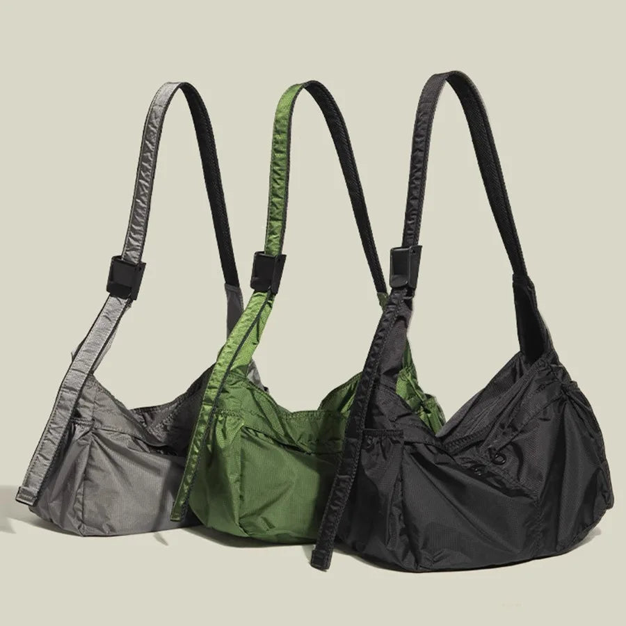 Large Capacity Casual Sport Tote Shoulder Bag Lightweight Waterproof Nylon Crossbody Bags Men Women