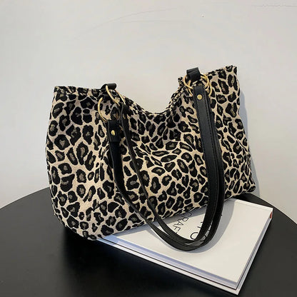 Leopard Print Handbag – Large Capacity Women's Shoulder Tote
