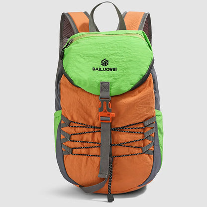 Light Nylon Spliced Color-Blocking Backpack Hiking