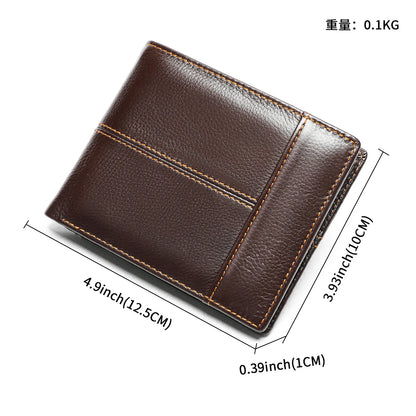 Rfid Card Holder Men S Genuine Leather Short Wallet