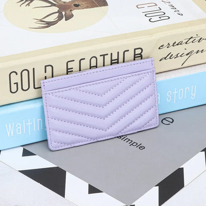 Sheepskin Embroidered Card Bag Thin One-Piece Document Storage Women S Portable Holder Leather