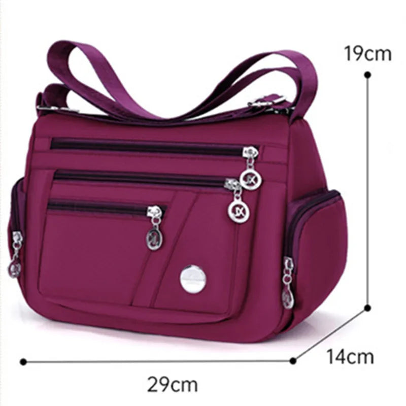 Waterproof Nylon Crossbody Bag for Women – Multi-Pocket