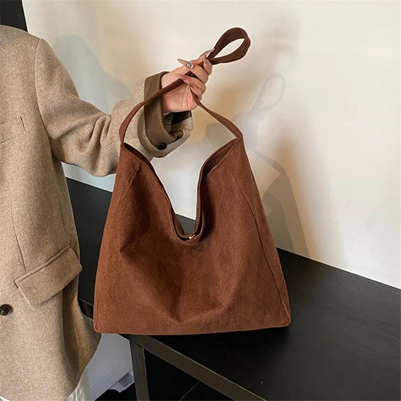Effortlessly Chic Oversized Suede Tote Bag Soft Slouchy Design Spacious Handbag Shoulder Bags Women