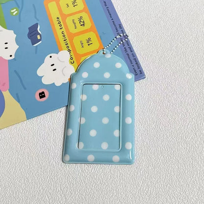 Cute Dot Card Holder 3 Inch Photocard Sleeve Kpop Idol Backpack Accessories Pendant Keychain Fans