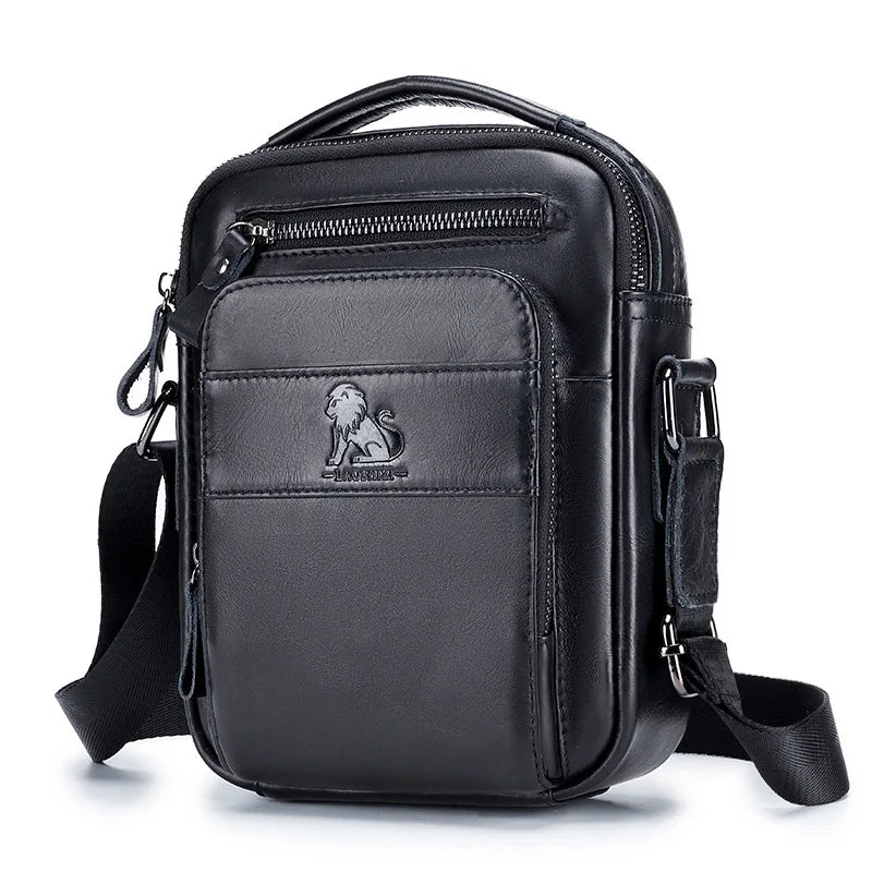 Cofskin Men S Shoulder Diagonal Cross Bag Retro Style Vertical Square Large Capacity Multi-Function