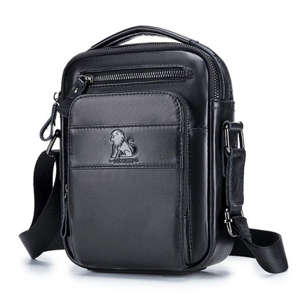 Cofskin Men S Shoulder Diagonal Cross Bag Retro Style Vertical Square Large Capacity Multi-Function