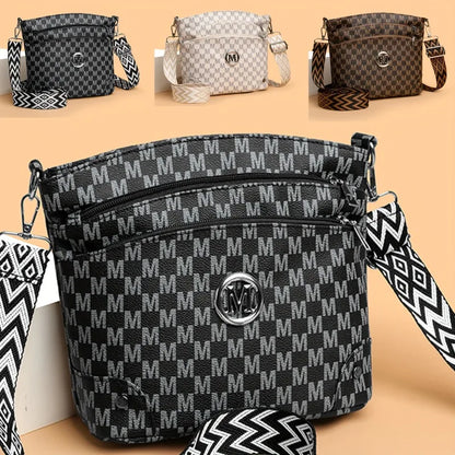 Monogram Crossbody Bag for Women – Multi-Pocket Shoulder Bag
