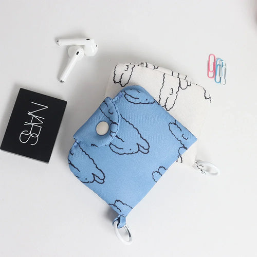 Coin Purse Girl Student Cute Printed Rabbit Cat Storage Bag Canvas Fresh Cdd Card Everyday