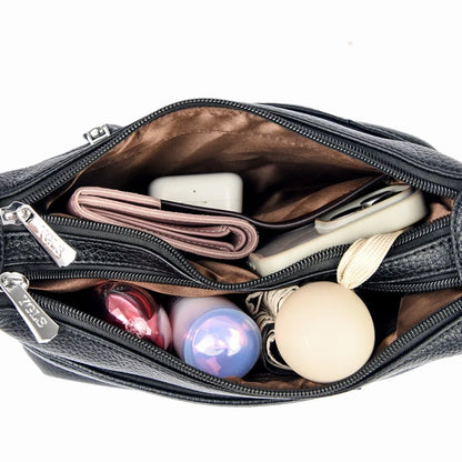 2-Layer PU Leather Crossbody Shoulder Bag for Women