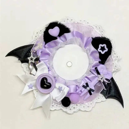 Bat Wing Lace Ita Bag Insert Board – Gothic Kawaii Badge Holder