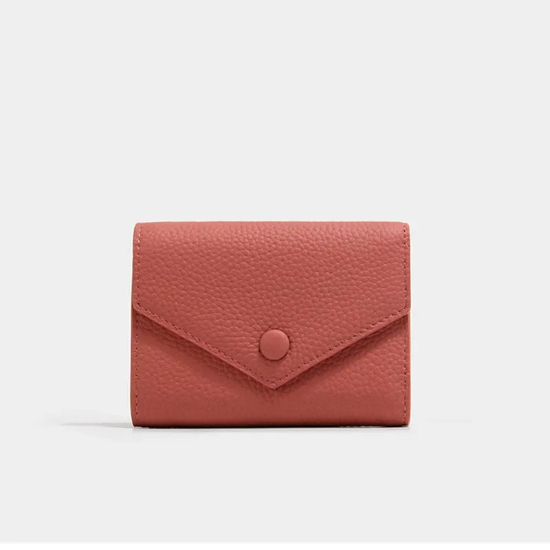 Pu Leather Small Women Wallet Luxury Envelope Card Holder Brand Designer Multipurpose Zip Coin