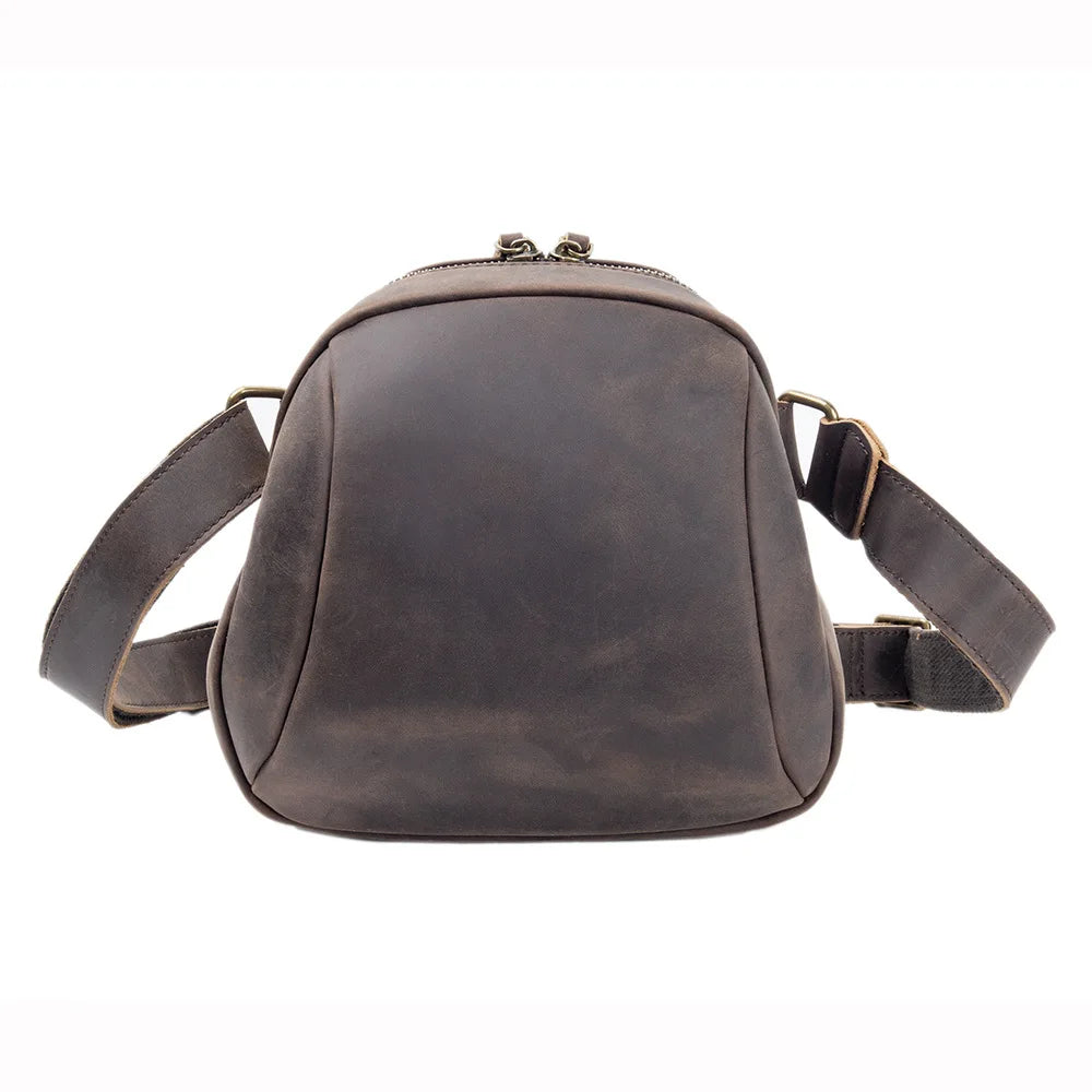 Crazy Horse Cowhide Men S Women Retro Crossbody Bag