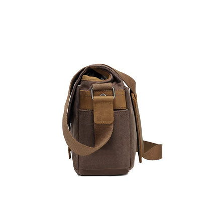 Vintage Canvas Single-Shoulder Camera Photo Bag Cross-Body Man Business Small Body