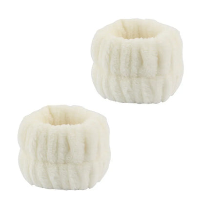 Coral Fleece Spa Headband & Wristband Skincare Set