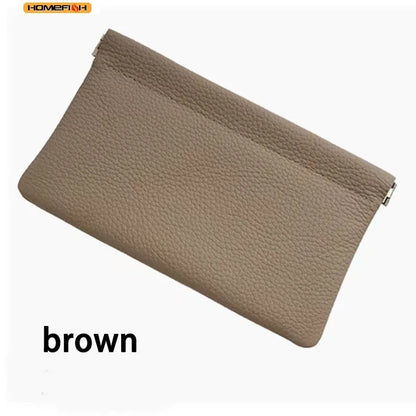 Homefish Storage Bag Pu Leather Long Wallet Passport Driver S License Document Holder Data Cable