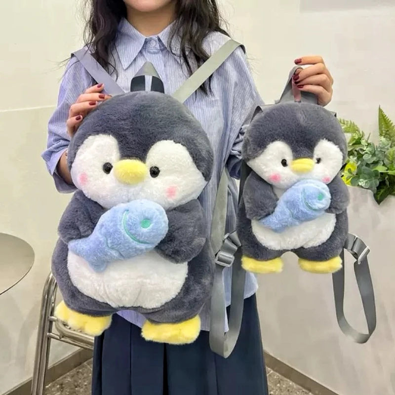 Cute Plush Penguin Backpack for Women & Girls