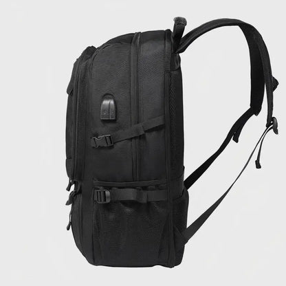 Separate Shoe Compartment Waterproof Business Backpack Outdoor Sports Black Storage Bag - Waterproof