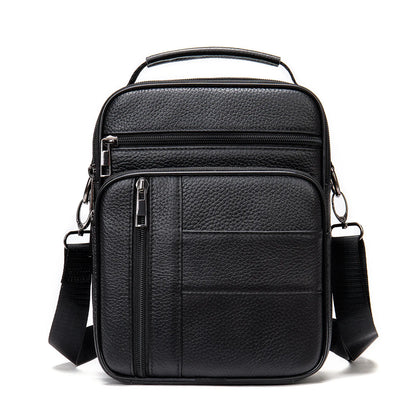 Leather Vertical Cross-Body Shoulder Bag Leisure Business Cowhide Large Capacity Waterproof Satchel