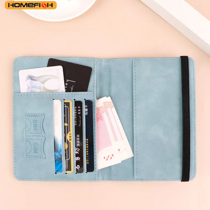 Homefish Women Men Rfid Vintage Business Passport Covers Holder Multi-Function Id Bank Card Pu