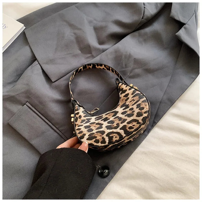 Leopard Print Mini Tote Bag for Women – Chic PU Leather Purse