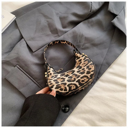 Leopard Print Mini Tote Bag for Women – Chic PU Leather Purse