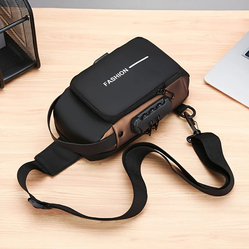 Stylish Men S Sling Bag Durable Oxford Fabric Crossbody Chest Pack Phone Pocket