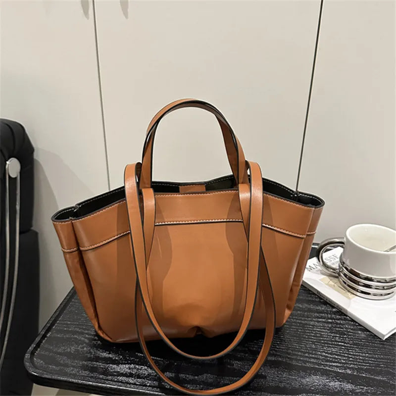 Soft Leather Tote Bag – Women's Large Shoulder Handbag