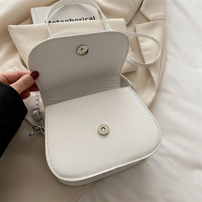 Women S Crossbody Bag Solid Color Fashionable Flipped Retro Casual Simple