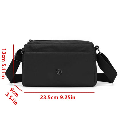 Lightweight Nylon Crossbody Bag – Multi-Pocket Shoulder Bag