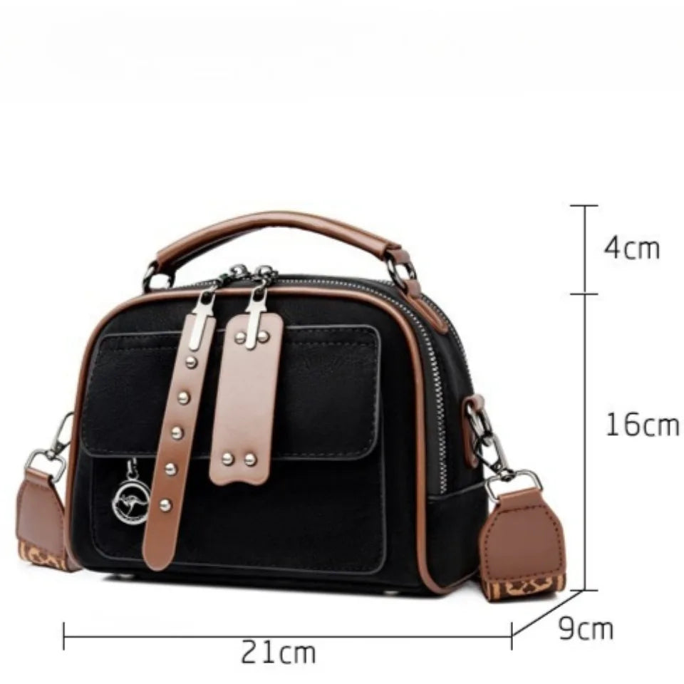 Luxury Leather Crossbody Bag for Women – Multi-Pocket Designer Handbag