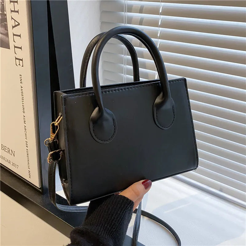 Small Crossbody Tote Bag – Dual Handle Retro Handbag for Women