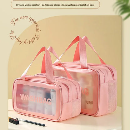 Clear Waterproof Cosmetic Bag – Dry Wet Separation Wash Bag