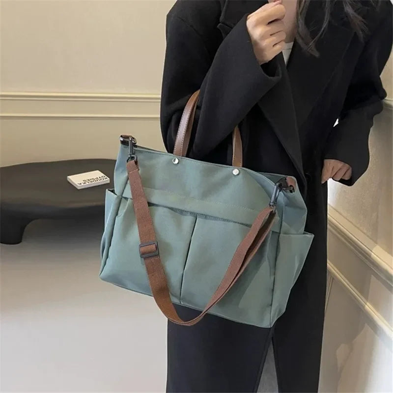 Spacious Nylon Tote Bag Women Stylish Handbag Shoulder Crossbody