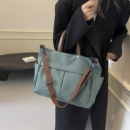 Spacious Nylon Tote Bag Women Stylish Handbag Shoulder Crossbody