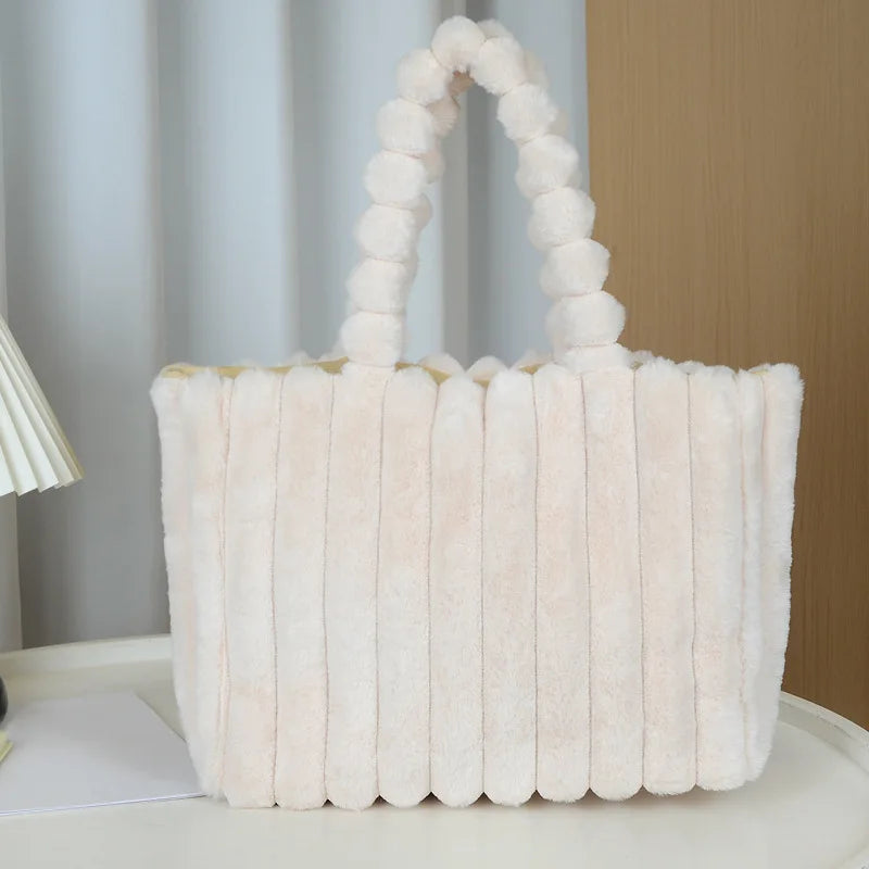 Faux Fur Tote Bag – Soft Plush Women's Handbag