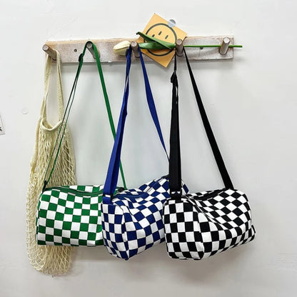 Checkered Crossbody Shoulder Bag – Large Capacity Messenger