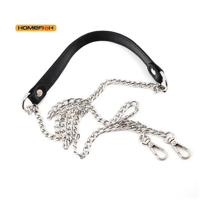 120cm Replacement Metal Bag Chain Strap Pu Leather Shoulder Strap Diy Handbag Crossbody Bag