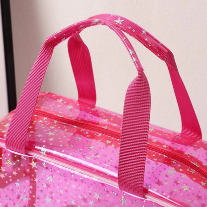 Large Stars Transparent Makeup Bag Portable Strap Pvc Waterproof Toiletry Cosmetic Organized Clear