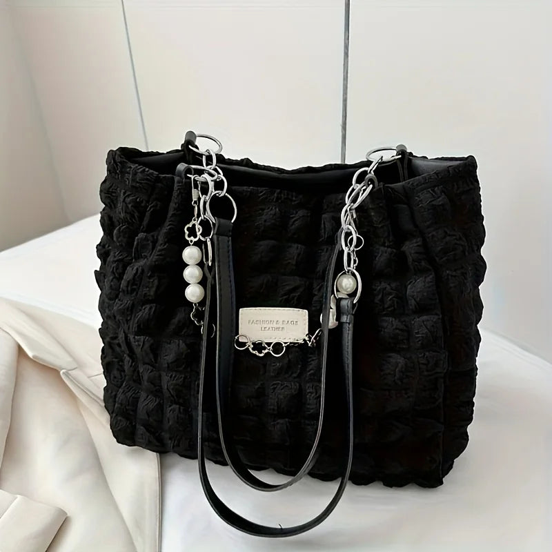Large Capacity Cloud Tote Bag – Quilted Nylon Women's Shoulder Bag