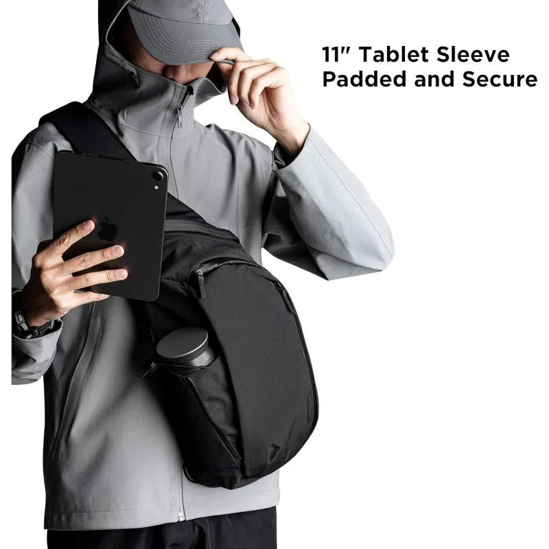 7 5l Single Shoulder Sling Chest Bag Crossbody Backpack Water Bottle Holder Fits 11 Inch Tablet