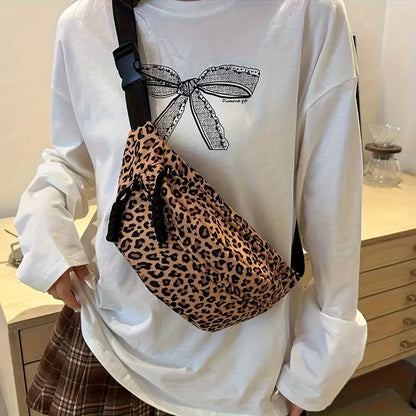 Leopard Print Fanny Pack – Women's Crossbody Chest Bag