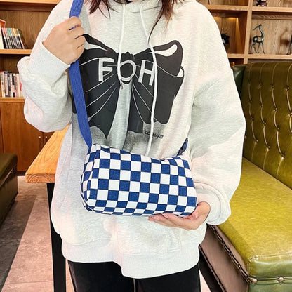 Checkered Crossbody Shoulder Bag – Large Capacity Messenger