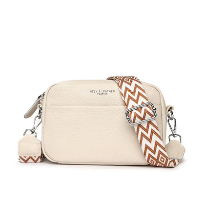 Multi-Layer Square Female Cross-Body Leather Change Cell Phone Storage Texture Commuting Shoulder