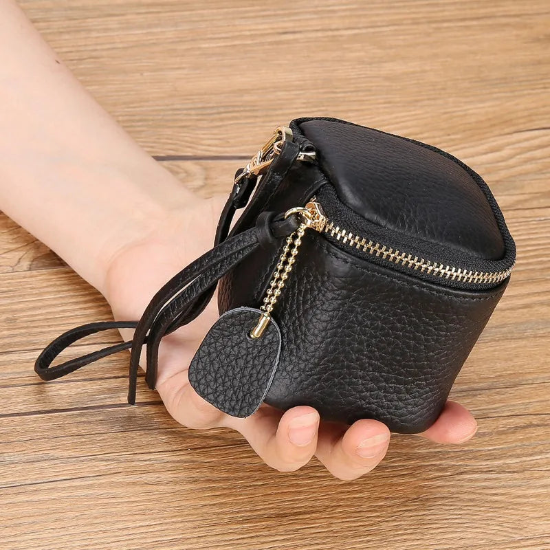 Vintage Leather Cosmetic Bag Lipstick Change Storage Bag