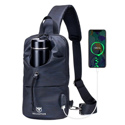 Oxford Cloth Wear-Resistant Kettle Chest Bag Men S Shoulder Crossbody Large Capacity Multi-Function