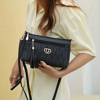 Quilted Crossbody Bag – Women's Vintage Leather Shoulder Bag