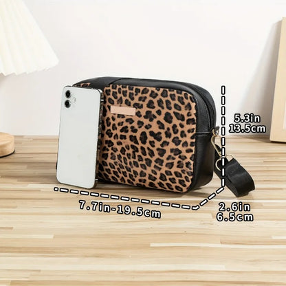 Leopard Print Crossbody Bag – Women's Casual Shoulder Bag