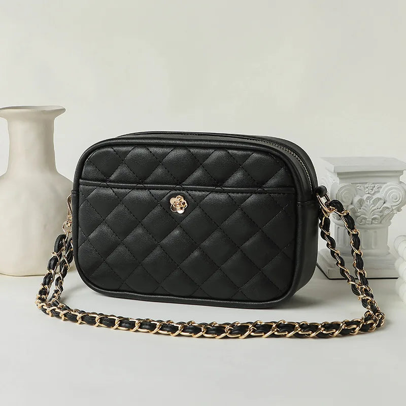 Diamond-Shaped Chain Horizontal Square Single-Shoulder Bag Women Mini Hand-Carry Commuter Crossbody